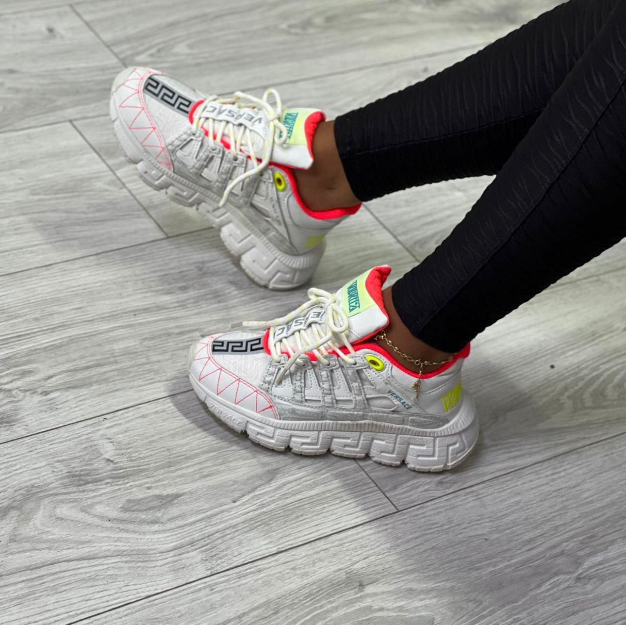 Tenis Versace Blanco Amarillo Tigreca Unisex - Calidad 1.1 Importado - Alta Gama - Pago Contraentrega - Envío Gratis