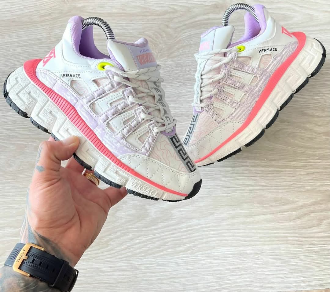 Tenis Versace Blanco Rosado Tigreca Unisex - Calidad 1.1 Importado - Alta Gama - Pago Contraentrega - Envío Gratis Ref 01