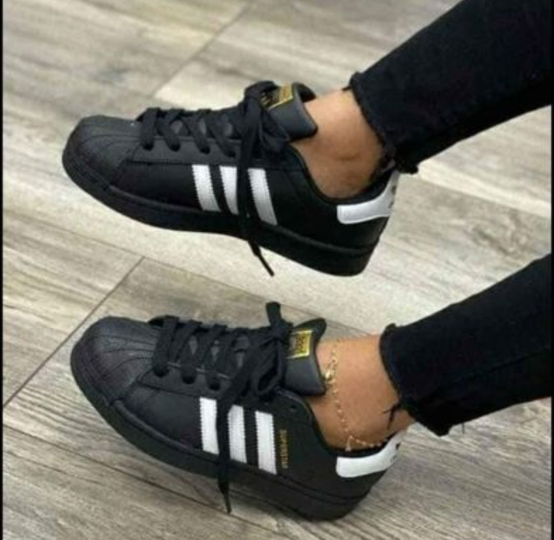 Tenis Superstar Negro Unisex - Triple AAA + Envio Gratis + Caja Gratis Premium