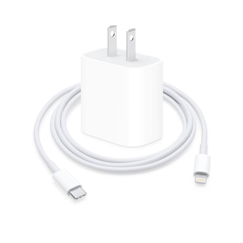 Cargador Apple 20w Carga Rápida Original -  funciona para iPhone 11, iPhone 12, iPhone 13, iPhone 14, iPhone 8, iPhone X, iPhone Xr (Si es compatile con los modelos PRO, PRO MAX, Mini y PLUS) USB-C Color Blanco - Pago Contraentrega - Envío Gratis